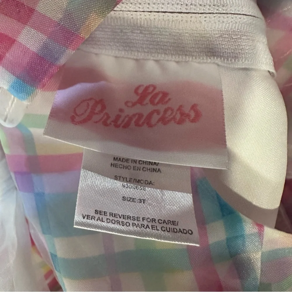 La Princess girls 3T Colorful Plaid‎ pastel Sleeveless dress